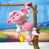 3D Printed Articulated Monkey Fidget Toy 2.75" Articulated Posable, 1 PC Hangable Monkey, Stands on Its Own for Fun Poses and Display -AM001-SMALL (White/Pink) view 1