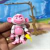 3D Printed Articulated Monkey Fidget Toy 2.75" Articulated Posable, 1 PC Hangable Monkey, Stands on Its Own for Fun Poses and Display -AM001-SMALL (White/Pink) view 4