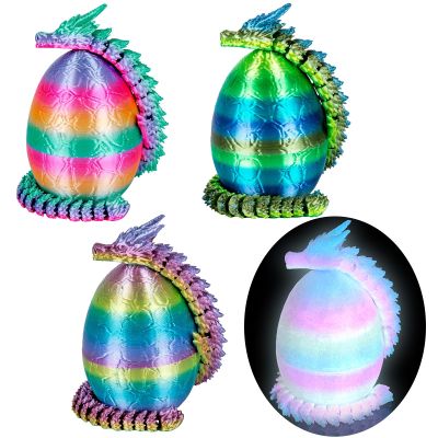 3Dgenius 4Pcs 3D Printed Dragon Eggs Mini Dragon Eggs with 8.86inch Dragon Inside 3D Printed Toys Dragon Toys for Kid & Adults, Easter Home Decor, 4Pack2