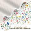 Florals Tulips Delphinium Iris White Blankets for Girls Soft Cotton Newborns Swaddling Blankets Presents for Baby 40'' x 30'' view 2