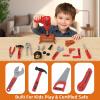 Fursnob 58-Piece Kids Tool Set with Realistic Power Toy Drill & Tool Box & DIY Stickers, Kids Construction Kits, STEM Pretend Play Boy Toys, for Toddlers Boy Ages 3-8 view 2
