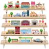 35 PCS Wooden City Play Set Wood Blocks Town Buildings Street Traffic Signs Cars Trees Pretend Play Toys for Play Mats Preschool Educational Learning Accessories Gift for Kids Boys Girls Toddler view 1