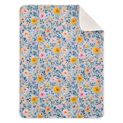 JUNZAN Summer Flowers Rose Tulips Butterflies Silver Blankets for Boys Cotton Cozy Newborns Swaddling Blankets for Sofa School Travel Nursery 40'' x 30''