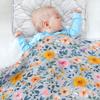 JUNZAN Summer Flowers Rose Tulips Butterflies Silver Blankets for Boys Cotton Cozy Newborns Swaddling Blankets for Sofa School Travel Nursery 40'' x 30'' view 4
