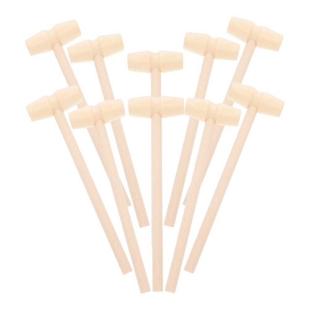 KONTONTY 10pcs Mini Wooden Mallet for Boys and Educational Beat to Hand Eye Coordination Creative Pounding Hammer