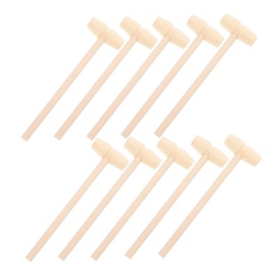 Milisten 10pcs Mini Wooden Hammer Educational Beat for Boys Improves Hand Eye Coordination Dexterity Arm Movement Development Creative Pounding Mallet for Early Learning