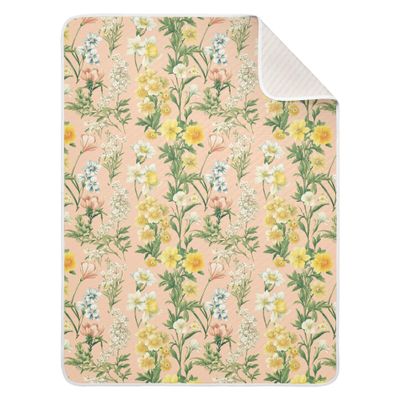 JUNZAN Flowers Daffodil Osteospermum Peach Blanket for Baby Cotton Cozy Newborns Swaddle Blanket Essentials Must Haves 40'' x 30''