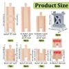 OLYCRAFT 20Pcs Wooden Train Track Railway Track Expansion Straight and Stop Trains Tracks Intersection Cross Tracks Gray Bridge Piers Compatible with Most Railway Trains for Table Activities Games view 2