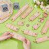 OLYCRAFT 20Pcs Wooden Train Track Railway Track Expansion Straight and Stop Trains Tracks Intersection Cross Tracks Gray Bridge Piers Compatible with Most Railway Trains for Table Activities Games view 3