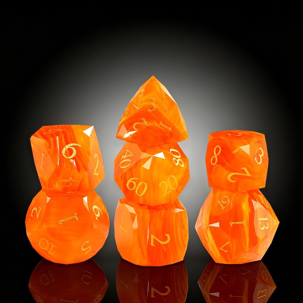 7-Piece Diamond Cut Dice Set D&D Set for Dungeons and Dragons, RPG, Tabletop Games, remium Gift Box & Durable Design