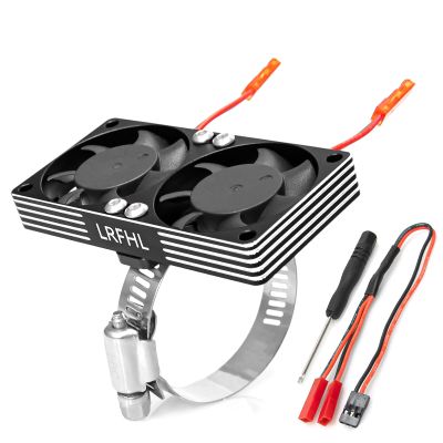 LRFHL RC Cooling Fan Aluminum Heat Sink Motor Cooling Dual Fan 22000 RPM with Adjustable Mount 40-50mm for 1/7 1/8 1/10 RC Crawler Car 4284 4985 1717 Motor Heat Sink