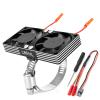 LRFHL RC Cooling Fan Aluminum Heat Sink Motor Cooling Dual Fan 22000 RPM with Adjustable Mount 40-50mm for 1/7 1/8 1/10 RC Crawler Car 4284 4985 1717 Motor Heat Sink view 1