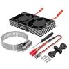 LRFHL RC Cooling Fan Aluminum Heat Sink Motor Cooling Dual Fan 22000 RPM with Adjustable Mount 40-50mm for 1/7 1/8 1/10 RC Crawler Car 4284 4985 1717 Motor Heat Sink view 4