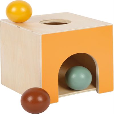 small foot Montessori Marble Box, 100% FSC Certified Wood, Educational Toy with 3 Balls, Toy for Children from 1 Year, 12744