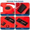 2 Seater 12V Ride on Train Trackless,Licensed by CHUGGINGTON Kids Train,Electric Car w/Height-Adjustable Seat, Under Seat Storage, Light,Hork,for Christmas Theme Gift 37+Months Kids(Red,No Carriage) view 3