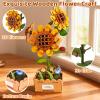 Evankin 3D Wooden Puzzle for Adults - Sunflower Bouquet Building Kit, DIY Wood Craft Kits, Home Decor Flower Model, Creative Gift for Women Mom Birthday Valentine's Day Christmas view 3