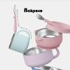 Bakpoco Kids Dinnerware Set - 6 Piese Toddler Plates and Suction Bowls Set with Kids Utensils&Cup, 2 IN 1 Stainless Steel & Silicone Baby Self Feeding Supplies, Lilac& Blush&Sage view 4