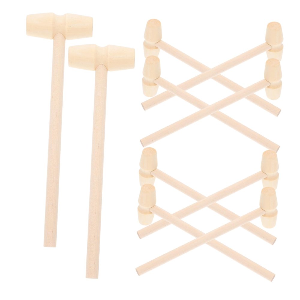 JOINPAYA 10pcs Mini Wooden Mallet Educational Hammer for Boys Promote Hand Eye Coordination Dexterity and Arm Movement Development Creative Beat Play Gift