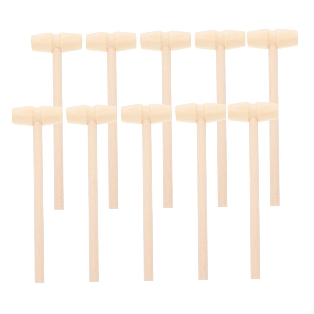 COOLHIYA 10pcs Mini Wooden Hammer Educational Beat for Boys Small Mallets Hand Eye Coordination and Grasping Skills Creative Pounding Play