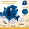 24" & 4.5 lbs Weighted Triceratops Stuffed Animal, Adjustable Sitting & Laying Plush Toy Pillows with Removable Ceramsite Bag for Companion, Cuddly & Soft Gifts for Adults, Kids, Boys and Girls view 3