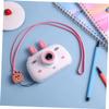 Abaodam Dual Lens Digital Camera with Screen Face Recognition Auto Drop Silicone Mini Cartoon Pink Camera for Photography view 4