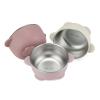 PandaEar 3 Pack Stainless Steel Baby Suction Bowls, Non-Slip Child Food Bowl with Silicone Sleeve for Kids Toddlers Infants, Unbreakable & Mess Free (Pink) view 1