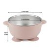 PandaEar 3 Pack Stainless Steel Baby Suction Bowls, Non-Slip Child Food Bowl with Silicone Sleeve for Kids Toddlers Infants, Unbreakable & Mess Free (Pink) view 4