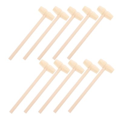 HOOTNEE 10pcs Mini Wooden Hammer for Boys Educational Beat for Hand Eye Coordination Dexterity Development Safe Pounding Mallets