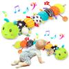 Baby Sensory Toys 0-6 6-12 Months, Musical Plush Animal Stuffed Caterpillar with Crinkle & Rattle, Tummy Time Toys for Infants Newborn 3 6 9 12 18 Months, Car Seat and Shower Gifts for Boys Girls view 1