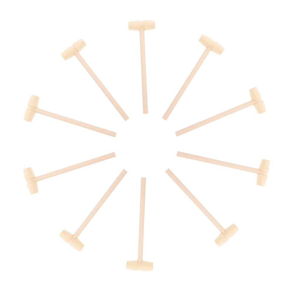 MERRYHAPY 10pcs Mini Wooden Hammer for Boys Beat Hand Eye Coordination Dexterity Educational Pounding Mallets