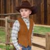 Retro Boys Western Vest for Toddler Kids Sky Blue Suede Cowboy Style Costume Vest Casual Waistcoat Size 2T view 3