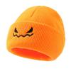 Halloween Pumpkin Knitted Beanie Hat Winter Thick Warm Soft Cute Hat for Halloween Orange view 1