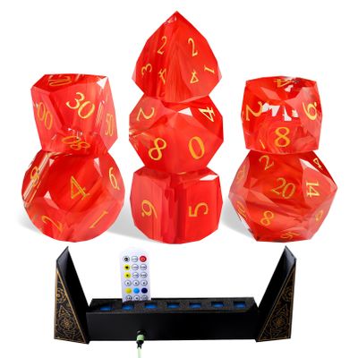 7-Piece Diamond Cut Dice Set D&D Set for Dungeons and Dragons, RPG, Tabletop Games, remium Gift Box & Durable Design