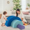 Costzon Rainbow Toddler Climbing Toys Indoor, 3 Pieces Soft Foam Blocks w/Skin-Friendly Suede Fabric Cover, Elastic Sponge Fillings & Smooth Zippers for Crawling Playing, Climbing Blocks for Kids 3+ view 2