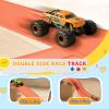 16Ft Flexible Race Track for Kids, Race Car Ramp Track Compatible with Hot Wheel Racing Car, Rolls Up Portable DIY Racetrack with Strong Suction Cups, Birthday Gifts for Boys Girls Ages 3+ -Orange view 4