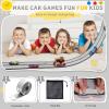 Flexible Race Track for Kids, 16 Ft Flex Race Car Ramp Track with Racing Cars Track Toys Compatible with Diecast 1/64th Hot Wheel Cars Rolls up Portable Car Ramp Toys for Boys and Girls Ages 3+ - Gray view 2