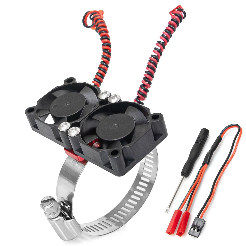 LRFHL RC Cooling Fan Heat Sink Motor Cooling Dual Fan 22000 RPM with Adjustable Mount 35-43mm for 1/7 1/8 1/10 RC Crawler Car 3660 3670 4074 4068 4274 Motor Heat Sink