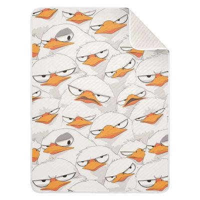 Cartoon Albatross White Blankets for Boys Soft Cotton Newborns Swaddle Blanket Essentials Must Haves 40'' x 30''