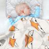 Cartoon Albatross White Blankets for Boys Soft Cotton Newborns Swaddle Blanket Essentials Must Haves 40'' x 30'' view 4