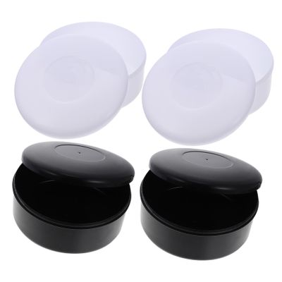 GLSTOY 4boxes Plastic Go Chess Box with Lid Black and White Chess Stones Storage Pot Lightweight Resin Holder for Beginner's Go Game Portable Organizer