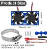 LRFHL RC Cooling Fan Aluminum Heat Sink Motor Cooling Dual Fan 22000 RPM with Adjustable Mount 40-50mm for 1/7 1/8 1/10 RC Crawler Car 4284 4985 1717 Motor Heat Sink view 2