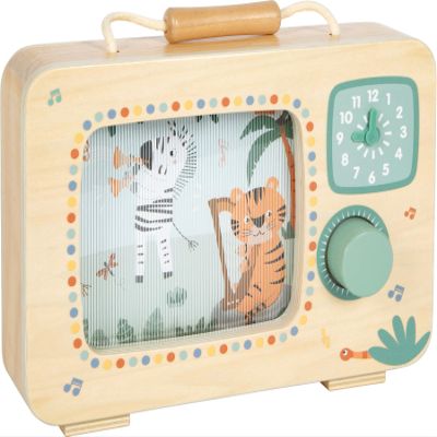 small Foot Safari 12735 Musical Toy 100% Certified Wood with Rotating Panorama Picture for Children from 24 Months