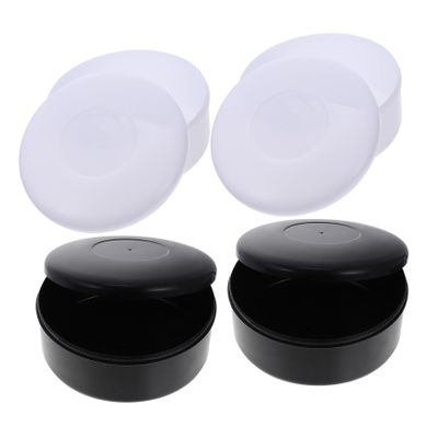 COOLHIYA 4boxes Reversible Go Game Pieces Container with Lid Black and White Plastic Chess Storage Boxes for Board Game Stones Simple Design Keeps Pieces Clean and Organized