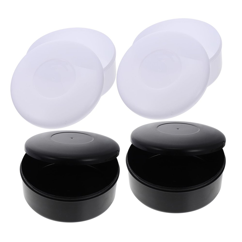COOLHIYA 4boxes Reversible Go Game Pieces Container with Lid Black and White Plastic Chess Storage Boxes for Board Game Stones Simple Design Keeps Pieces Clean and Organized