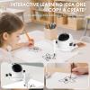Drawing Robot Toys Painting Kit for Kids, Toddler Toys Birthday Gifts for 3-10 Girl Boy, Electronic Learning Toys with Intelligent Sensing 150 Cards, Interactive Painting Toy Set (White) view 2