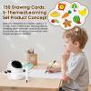 Drawing Robot Toys Painting Kit for Kids, Toddler Toys Birthday Gifts for 3-10 Girl Boy, Electronic Learning Toys with Intelligent Sensing 150 Cards, Interactive Painting Toy Set (White) view 3