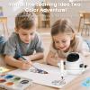 Drawing Robot Toys Painting Kit for Kids, Toddler Toys Birthday Gifts for 3-10 Girl Boy, Electronic Learning Toys with Intelligent Sensing 150 Cards, Interactive Painting Toy Set (White) view 4