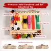 INIFEIDALA Montessori Wooden Busy Board - Fine Motor Skills Toys for 2-5 Year Old Boys Girls, Preschool STEM Life Skills Game, Latches Lock Key Sensory Toy, Screwdriver Board Set, Educational Gift view 2