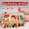 INIFEIDALA Montessori Wooden Busy Board - Fine Motor Skills Toys for 2-5 Year Old Boys Girls, Preschool STEM Life Skills Game, Latches Lock Key Sensory Toy, Screwdriver Board Set, Educational Gift view 4