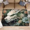 Epic Dragon Area Rugs 4x5 - Flying Wyrm Rug for Entryway, Floral Drake Washable Entry Way Rugs Kids Carpet for Inside House Playroom Living Room End Table Nursery view 1